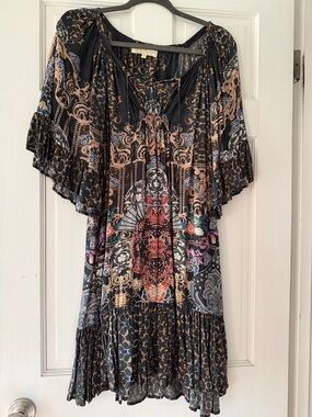 Boho dark grey/brown print Dress